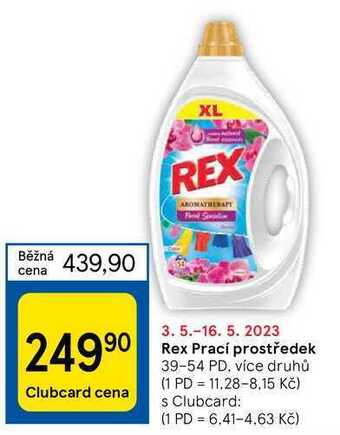 Tesco Rex prací prostředek 39-54 pd nabídka