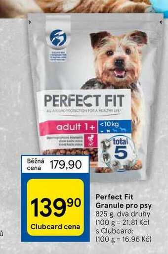 Tesco Perfect fit granule pro psy 825 g nabídka