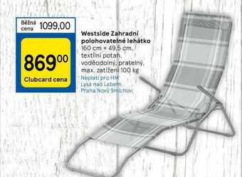 Tesco Westside zahradní polohovatelné lehátko 160 cm x 49,5 cm nabídka