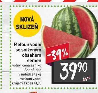 Billa Meloun vodní se sníženým obsahem semen volný, cena za 1 kg nabídka