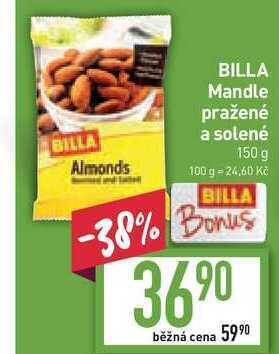 Billa Billa mandle pražené a solené 150 g nabídka