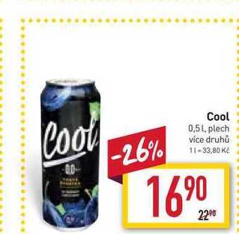 Billa Cool 0,5l, plech nabídka