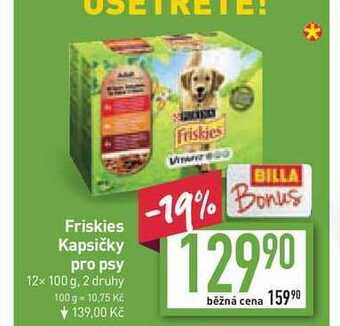 Billa Friskies kapsičky pro psy 12x 100 g nabídka