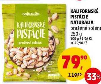 Penny Market Kalifornské pistácie naturalia pražené solené, 250 g nabídka