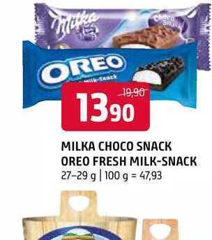 Terno Milka choco snack oreo fresh milk-snack 27-29 g nabídka
