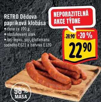 Albert Retro dědova papriková klobása  100 g nabídka