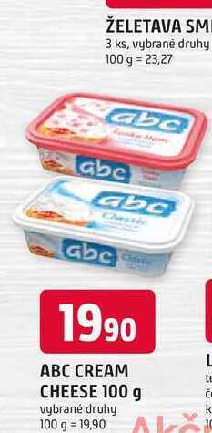 Trefa Abc cream cheese 100 g vybrané druhy nabídka
