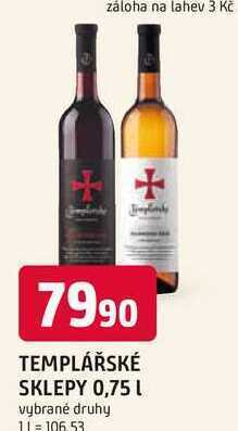 Trefa Templářské sklepy 0,75 l nabídka