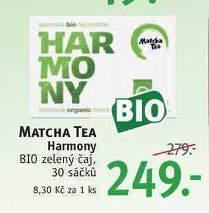 Rossmann Matcha tea harmony bio zelený čaj, 30 sáčků nabídka