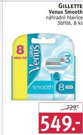 Rossmann Gillette venus smooth náhradní hlavice 3břité, 8 ks nabídka