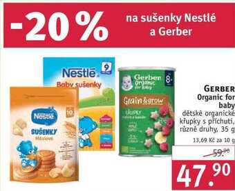 Rossmann Gerber organic for baby dětské organické křupky, 35 g nabídka