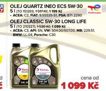Auto Kelly Motorový olej quartz ineo ecs 5w-30 nabídka