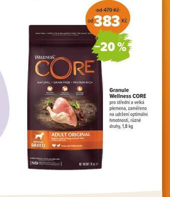 Pet Center Granule wellness core nabídka
