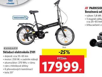 Lidl Skládací elektrokolo z101 nabídka