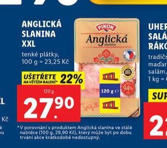 Lidl Anglická slanina xxl nabídka