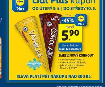 Lidl Zmrzlinový kornout nabídka