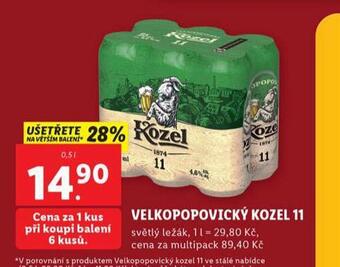 Lidl Pivo velkopopovický kozel 11 nabídka
