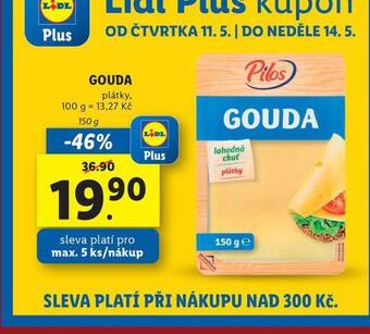 Lidl Gouda plátky nabídka