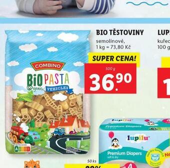 Lidl Bio těstoviny nabídka