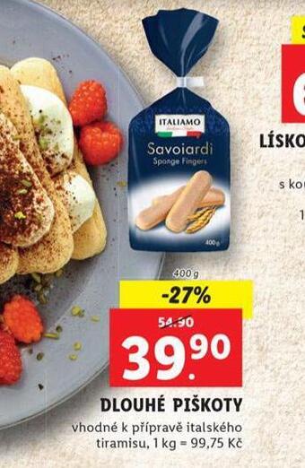 Lidl Dlouhé piškoty nabídka