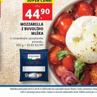 Lidl Mozzarella z buvolího mléka nabídka