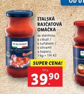 Lidl Italská rajčatová omáčka nabídka