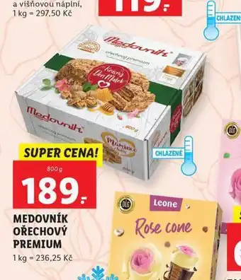 Lidl Medovník ořechový premium nabídka