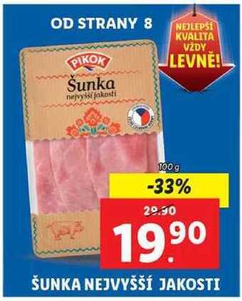 Lidl Šunka nejvyšší jakosti, 100 g nabídka