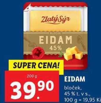 Lidl Eidam, 200 g nabídka