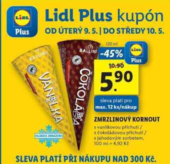 Lidl Zmrzlinový kornout, 120 ml nabídka