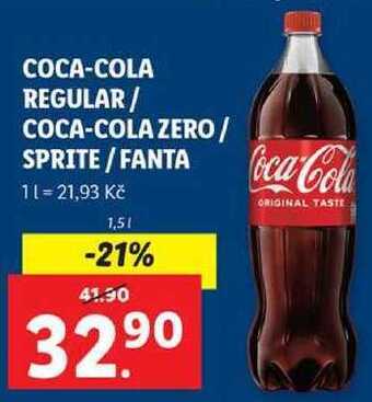 Lidl Coca-cola regular / coca-cola zero/ sprite / fanta, 1,5 l nabídka
