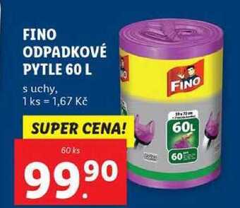Fino odpadkové pytle 60 l s uchy, 60 ks