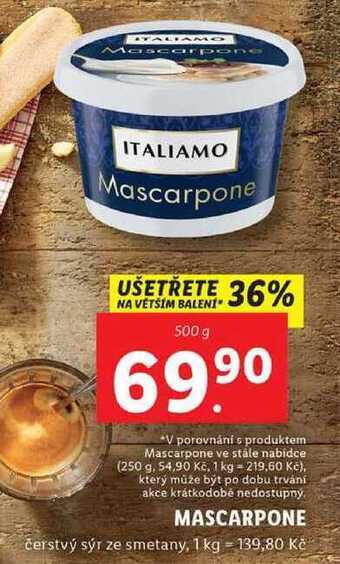 Lidl Mascarpone, 500 g nabídka