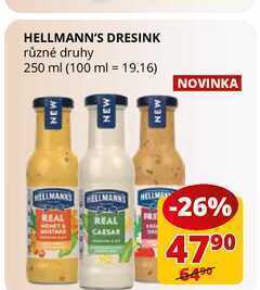 Flop Hellmann's dresink různé druhy 250 ml nabídka