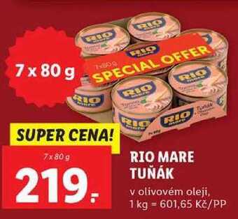 Lidl Rio mare tuňák, 7x 80 g nabídka