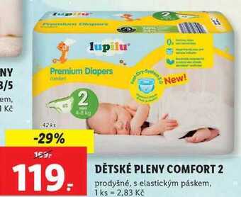 Lidl Dětské pleny comfort 2, 42 ks nabídka