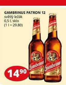 Flop Gambrinus patron 12 světlý ležák 0,5l nabídka