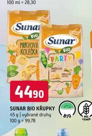 Terno Sunar bio křupky 45 g nabídka