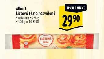 Albert Albert listové těsto rozválené chlazené 275 g nabídka