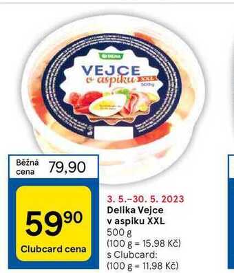 Tesco Delika vejce v aspiku xxl 500 g nabídka