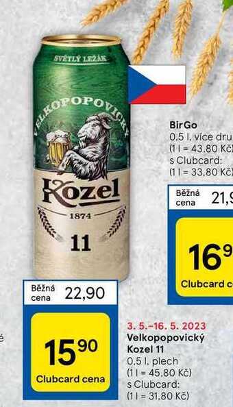 Tesco Velkopopovický kozel 11 0.5 l nabídka