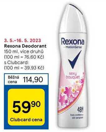 Tesco Rexona deodorant 150 ml nabídka