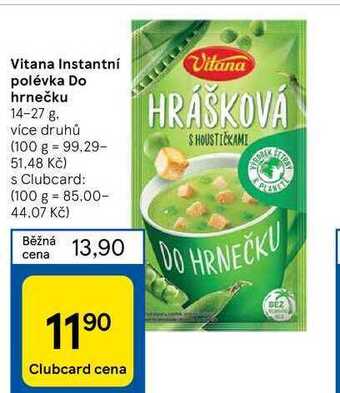 Tesco Vitana instantní polévka do hrnečku 14-27 g nabídka