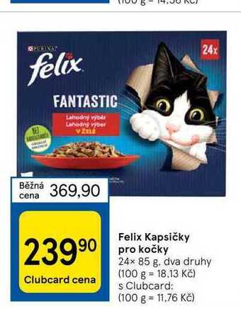 Tesco Felix kapsičky pro kočky 24 x 85 g nabídka