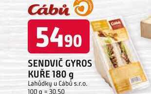 Trefa Sendvič gyros kuře 180 g nabídka