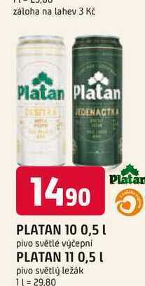 Trefa Platan 10 světlé výčepní pivo 0,5 l 0.5l plech nabídka