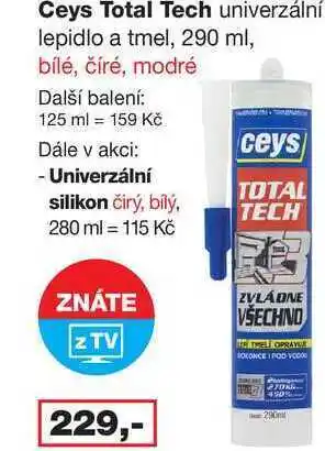 Ceys total tech univerzální lepidlo a tmel, 290 ml, bílé, číré, modré