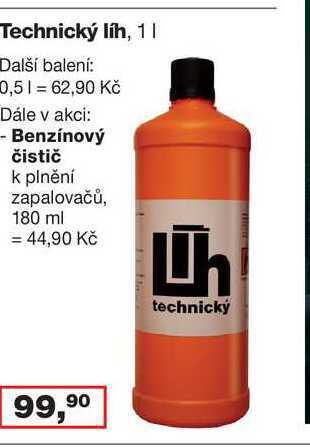 Barvy a laky drogerie Technický líh, 1l nabídka