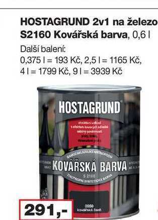 Barvy a laky drogerie Hostagrund 2v1 na železo s2160 kovářská barva, 0,6l nabídka