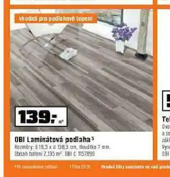 OBI Obi laminátová podlaha nabídka